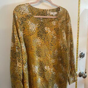 Golden floral print blouse